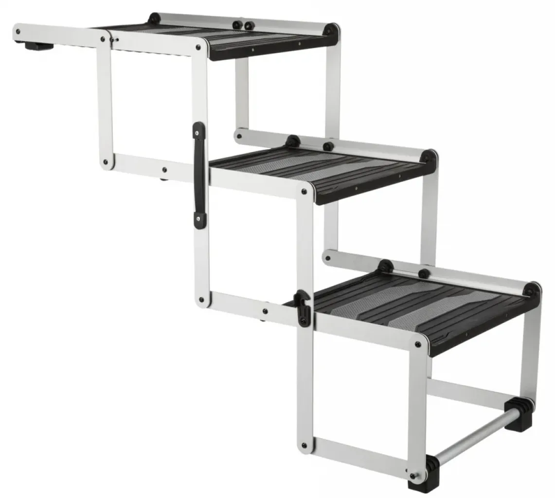 3-stufige Falt-Treppe, Aluminium/TPR